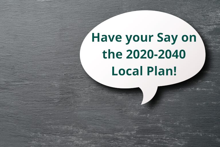 Picture of a speech bubble that states "Have your Say on the 2020-2040 local plan